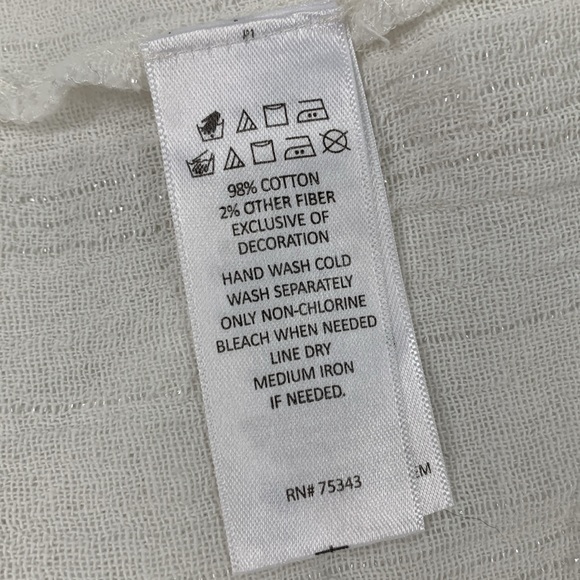 House of Harlow 1960 White Bohemian Embroidered Peasant Top Blouse - Picture 7 of 7